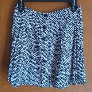 Black and white floral skirt